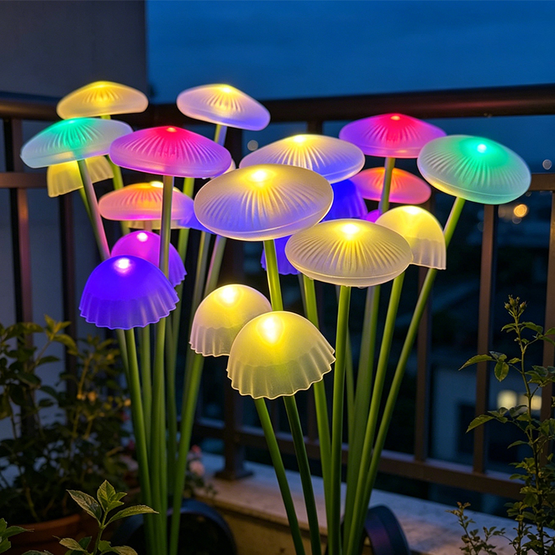 Smart Garden Lighting System - Güneş enerjili denizanası mantar ışıkları LED