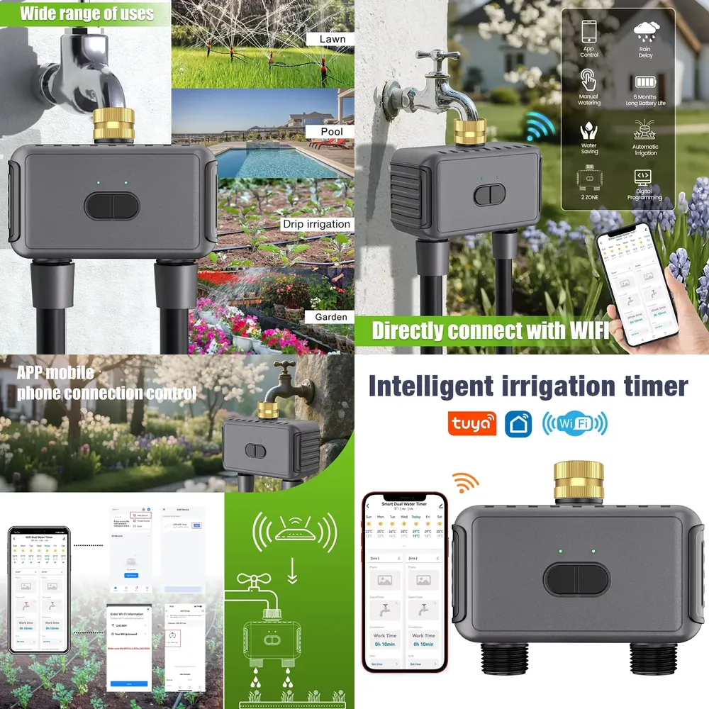 WAP01 WiFi APP Kontrollü Çift  - Smart Garden Watering System incelemesi ve fiyatı